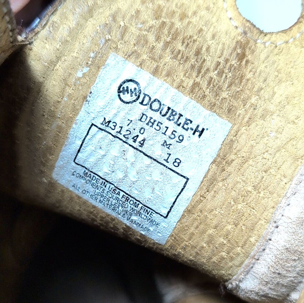 Double-H DH5159 Brown Western Equestrian Boots Men's US Size 7 Woman 8 - Picture 3 of 10